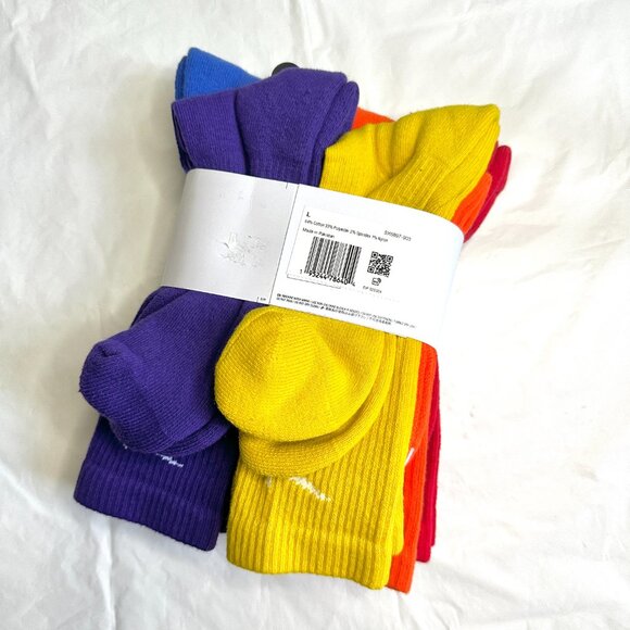 NEW 6 Pairs Nike Everyday Cotton Cushioned Men's 8-12 L Crew Socks White DRI-FIT - Picture 10 of 11